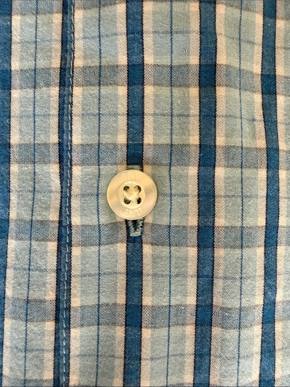 GAP KIDS BLUE PLAID SHORT SLEEVE BUTTON UP SHIRT BOYS SIZE 12/XL